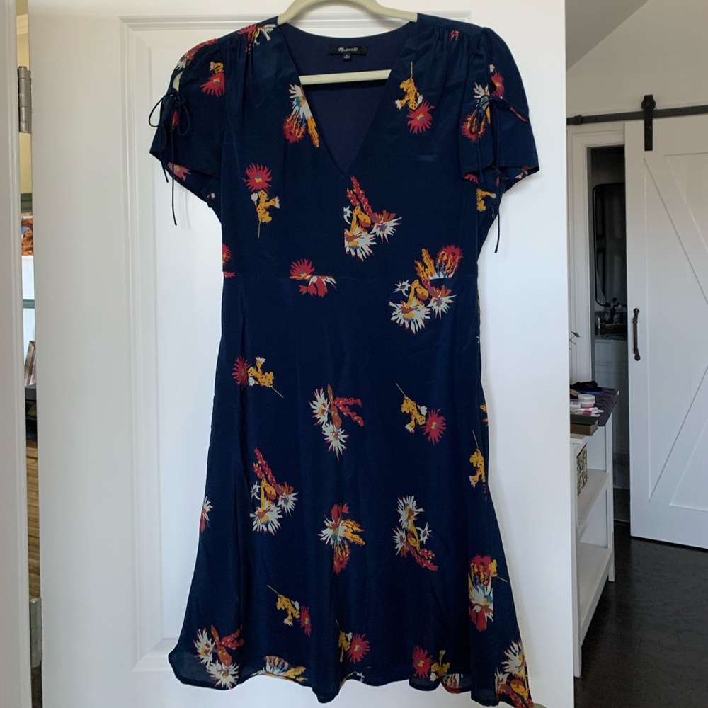 Madewell Navy Floral Dress (Size 6)